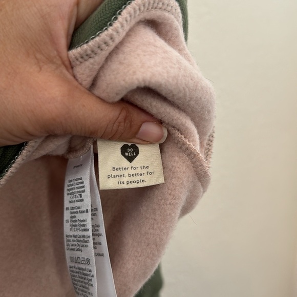 Madewell Betterterry Hoodie Sweatshirt Colorblock Pastel Pink Green Sporty Small - Picture 12 of 12